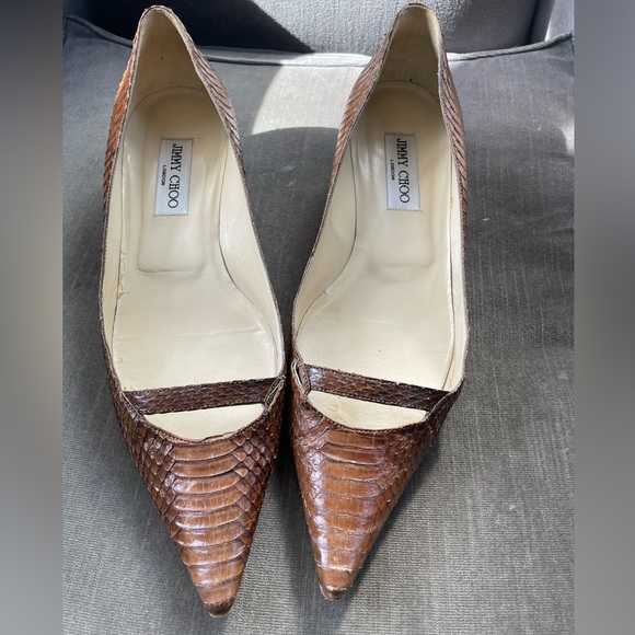 Jimmy Choo Python Kitten Heels Size 41 - Picture 3 of 8